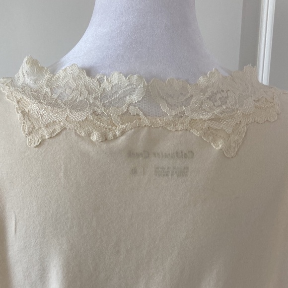 Coldwater Creek XL lace top crossover ivory 3/4 sleeves - Picture 8 of 10